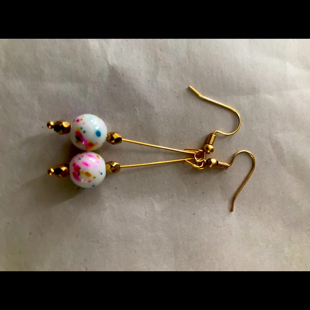 MULTI COLORED BEADED EARRINGS